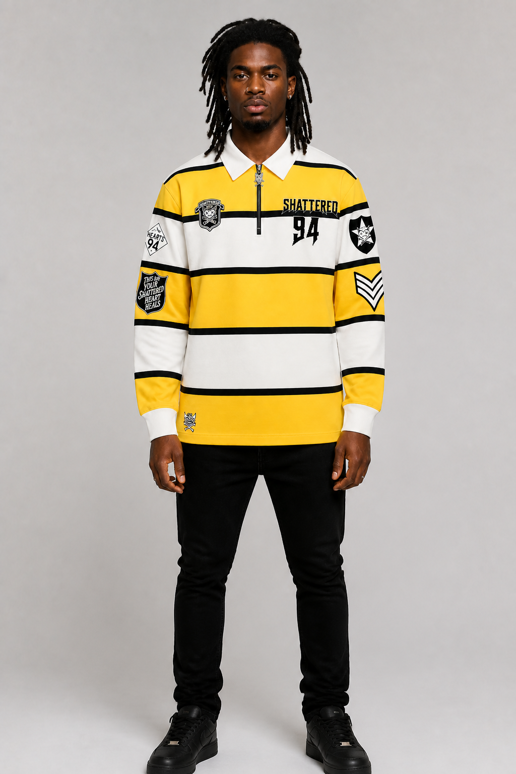 Shattered Hearts Knited Rugby Long Sleeve