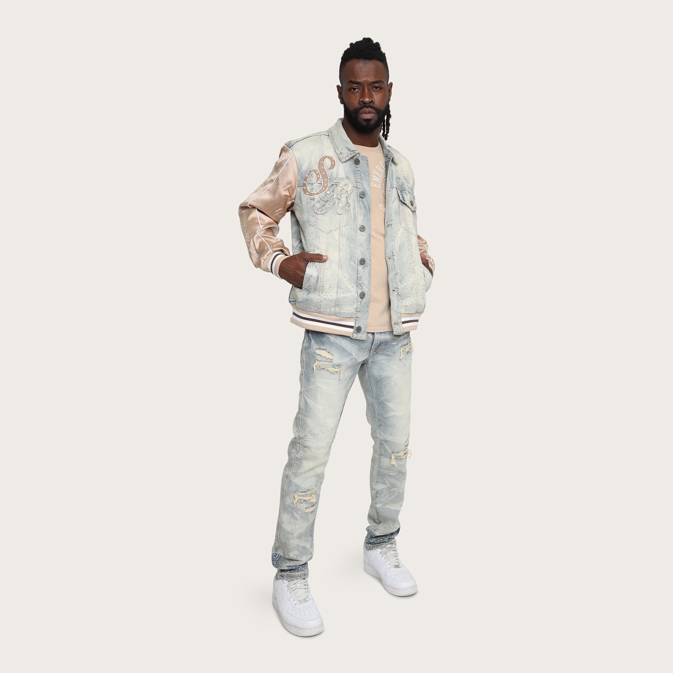 Smoke Rise "Visionary" Rhinestone Denim Jacket