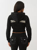 True Religion Women's Big T Shrunken Zip Hoodie & Big T Flared Sweatpants - Jet Black