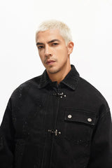 Valabasas "Encrypted" Black Rhinestone Denim Jacket