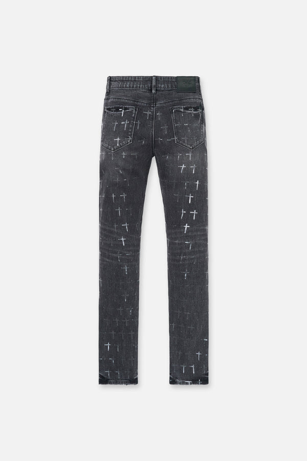 RTA Bryant Skinny Jean - Noir Coated Grey