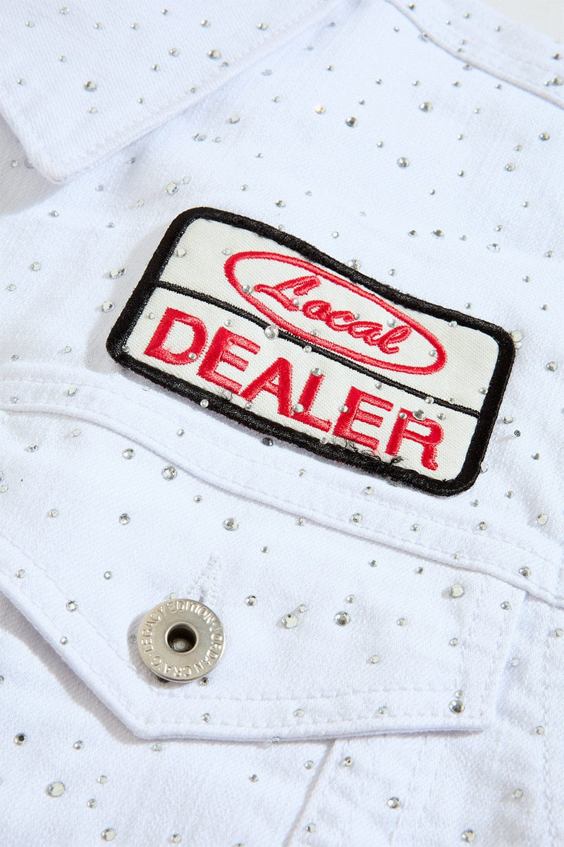 Jordan Craig "Local Dealer" Rhinestone Trucker Denim  Jacket