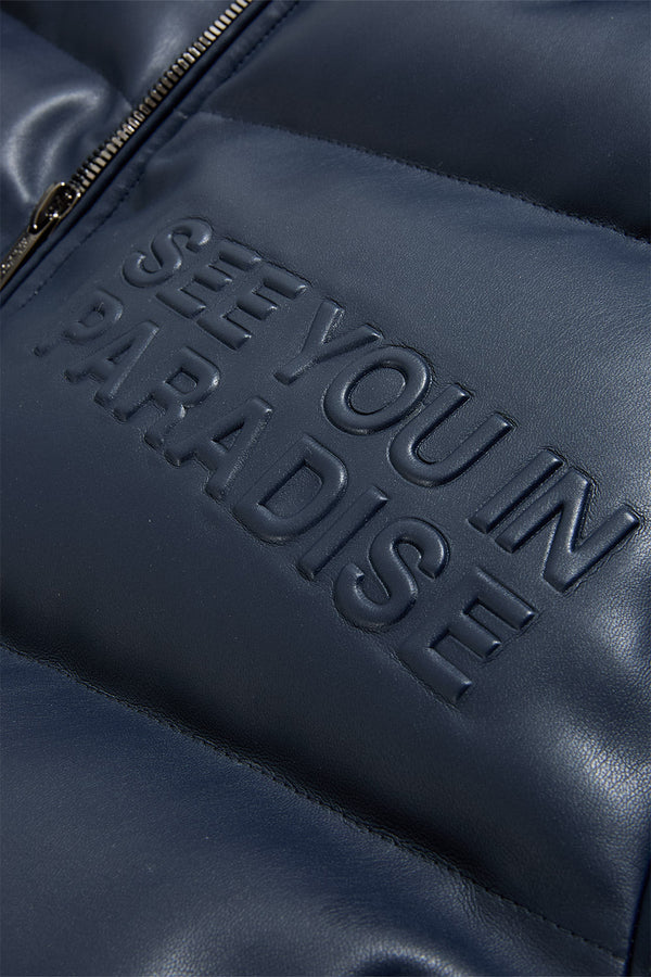 See You In Paradise "The Wild One" Puffer Leather Jacket