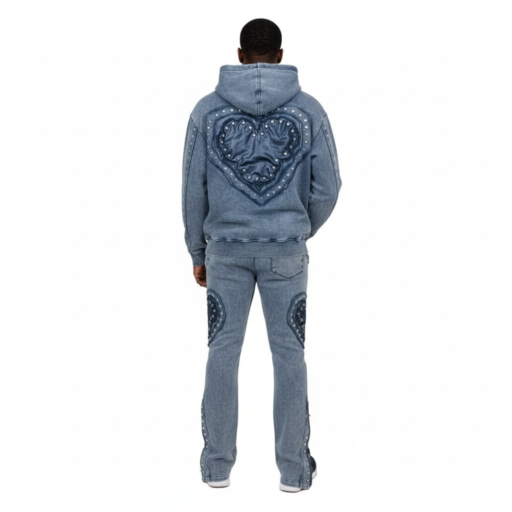 Gunzinii French Terry Star Studded Jogging Set