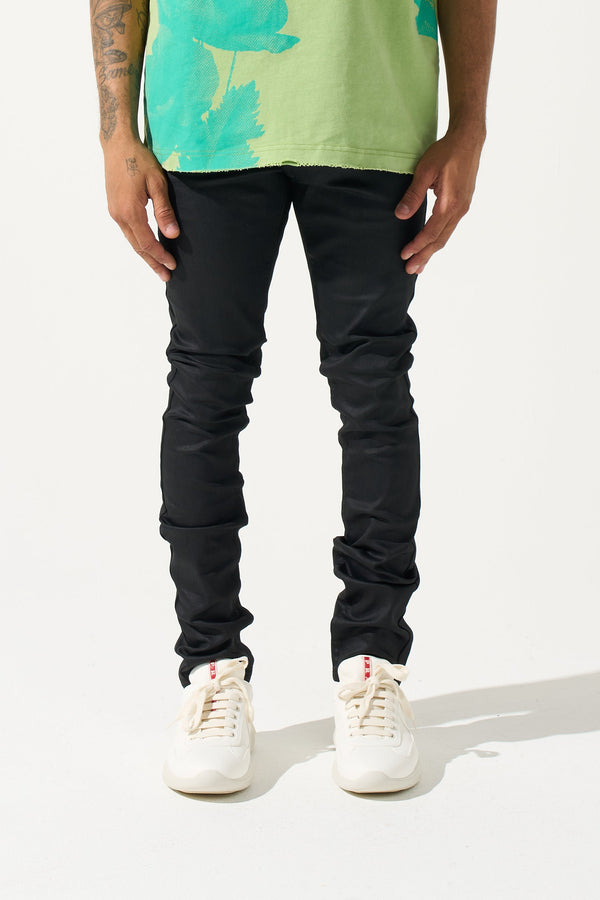 Serenede "Caviar 7" Wax Jet Black Jeans