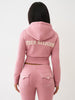 True Religion Women's Big T Shrunken Zip Hoodie & Big T Flared Sweatpants - Nostalgia Rose