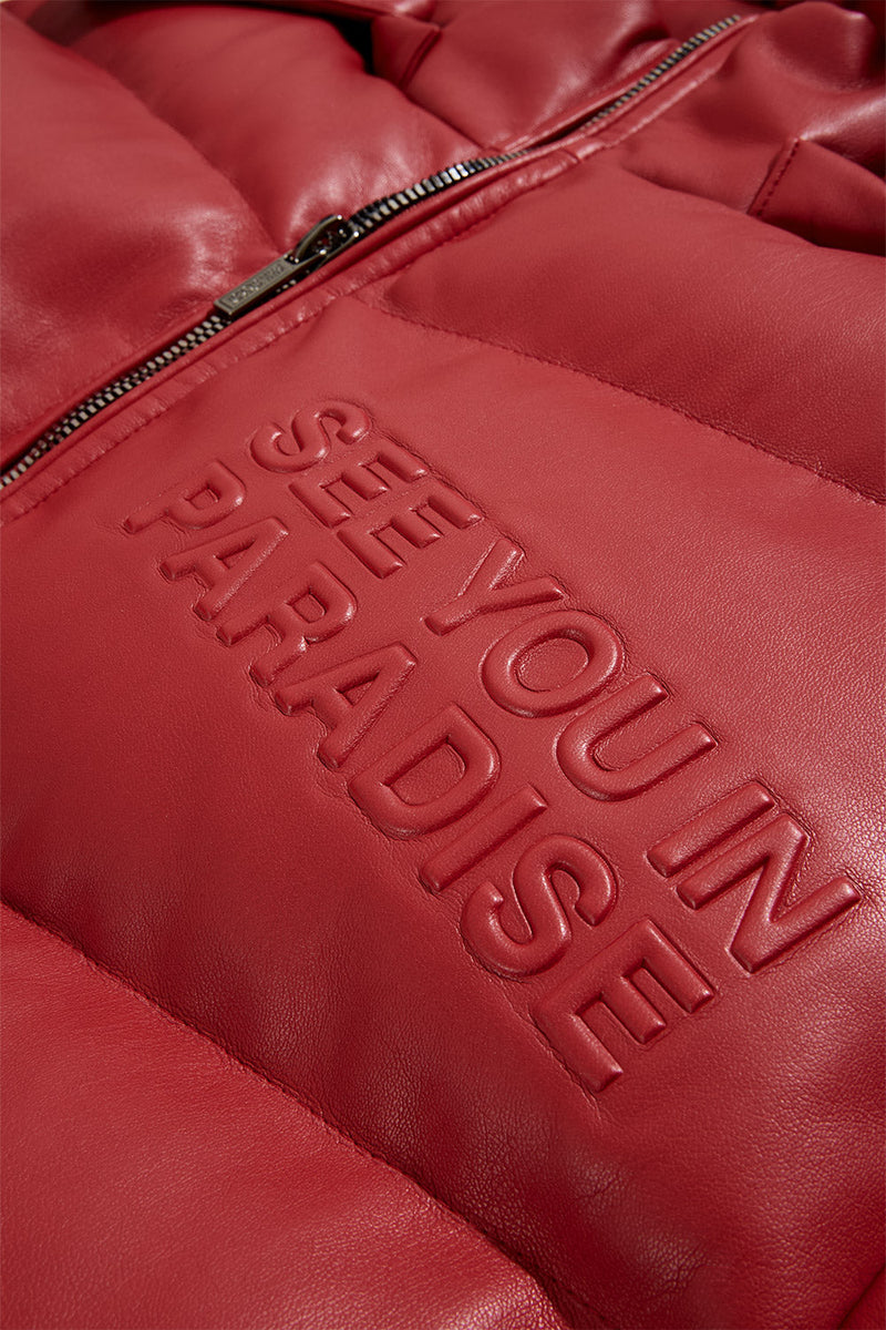 See You In Paradise "The Wild One" Puffer Leather Jacket