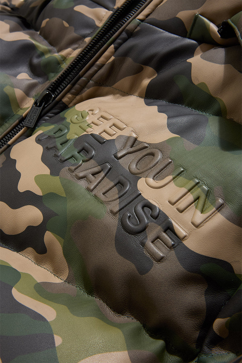 See You In Paradise "The Wild One" Puffer Leather Jacket