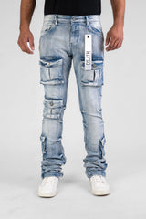 Disaster Super Stretch Denim Cargo Stacked Jean
