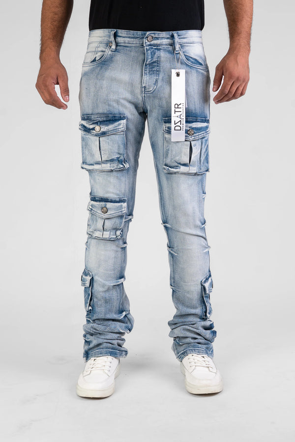 Disaster Super Stretch Denim Cargo Stacked Jean