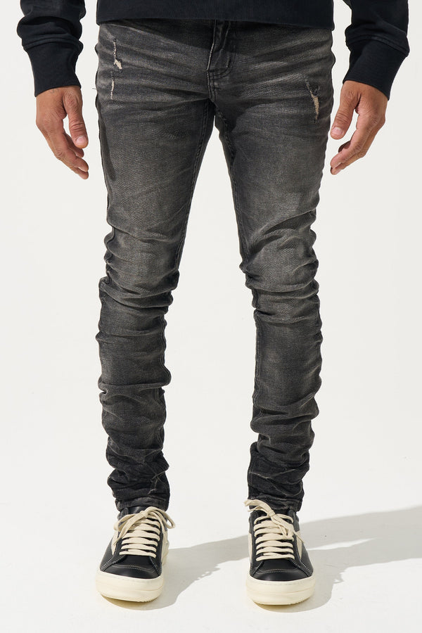 Serenede "Fume" Faded Black Smoke Wash Jeans