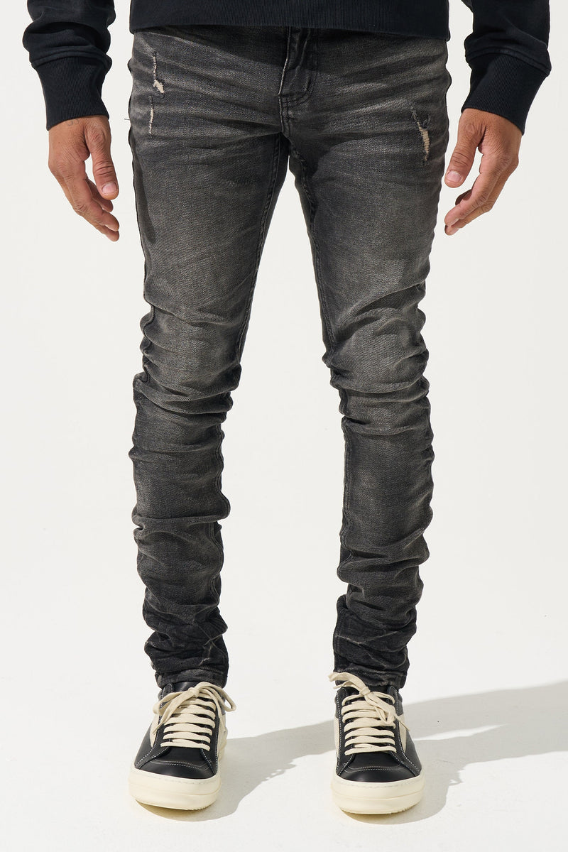 Serenede "Fume" Faded Black Smoke Wash Jeans