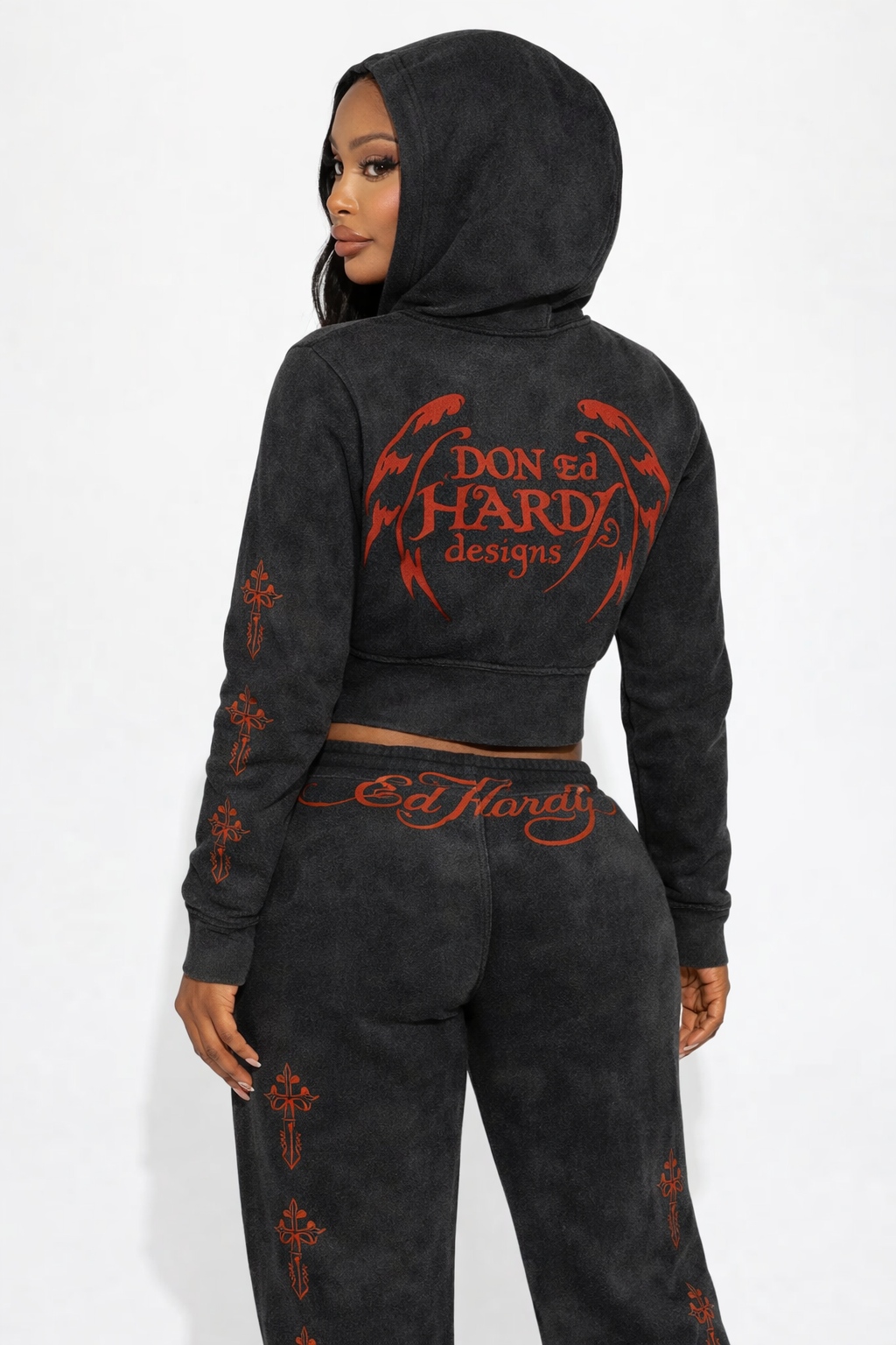 Ed Hardy "Crosses" Zip Hoodie & Sweatpants