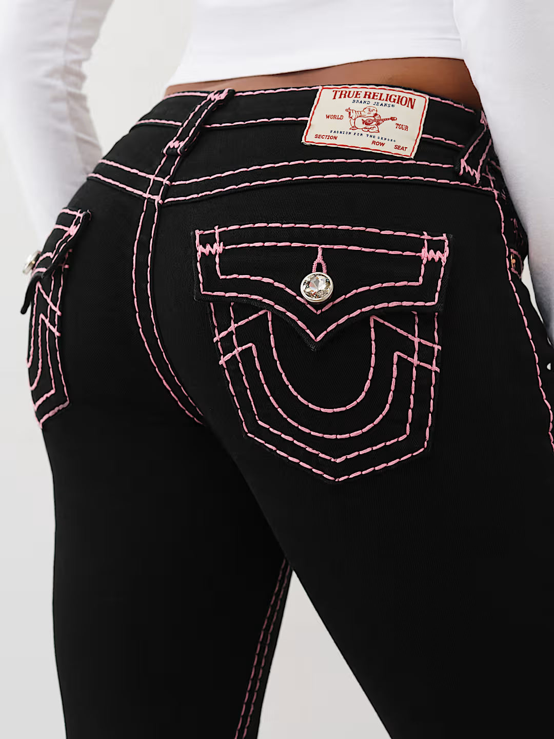 True Religion Women's Becca Mid Rise Super T Bootcut Jean - Black Rinse
