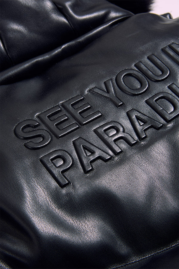 See You In Paradise "The Wild One" Kids Puffer Leather Jacket