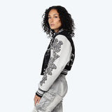Smoke Rise "Dystopia" Crop Fit Varsity Jacket