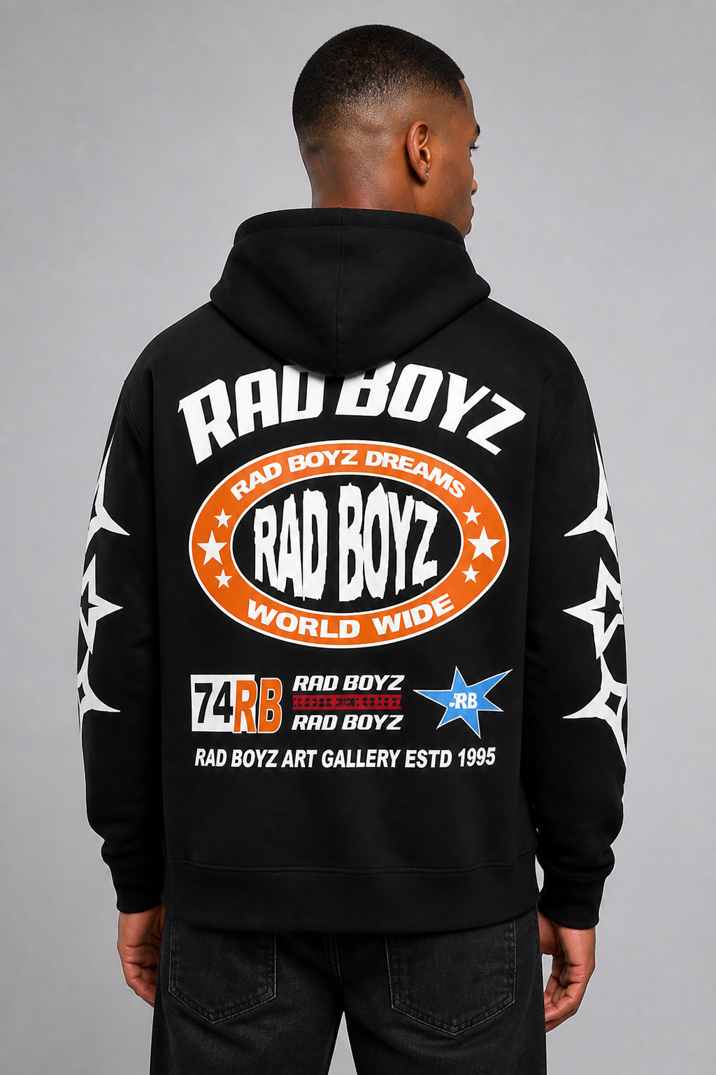 Rad Boyz Zip-up Hoodie - Black
