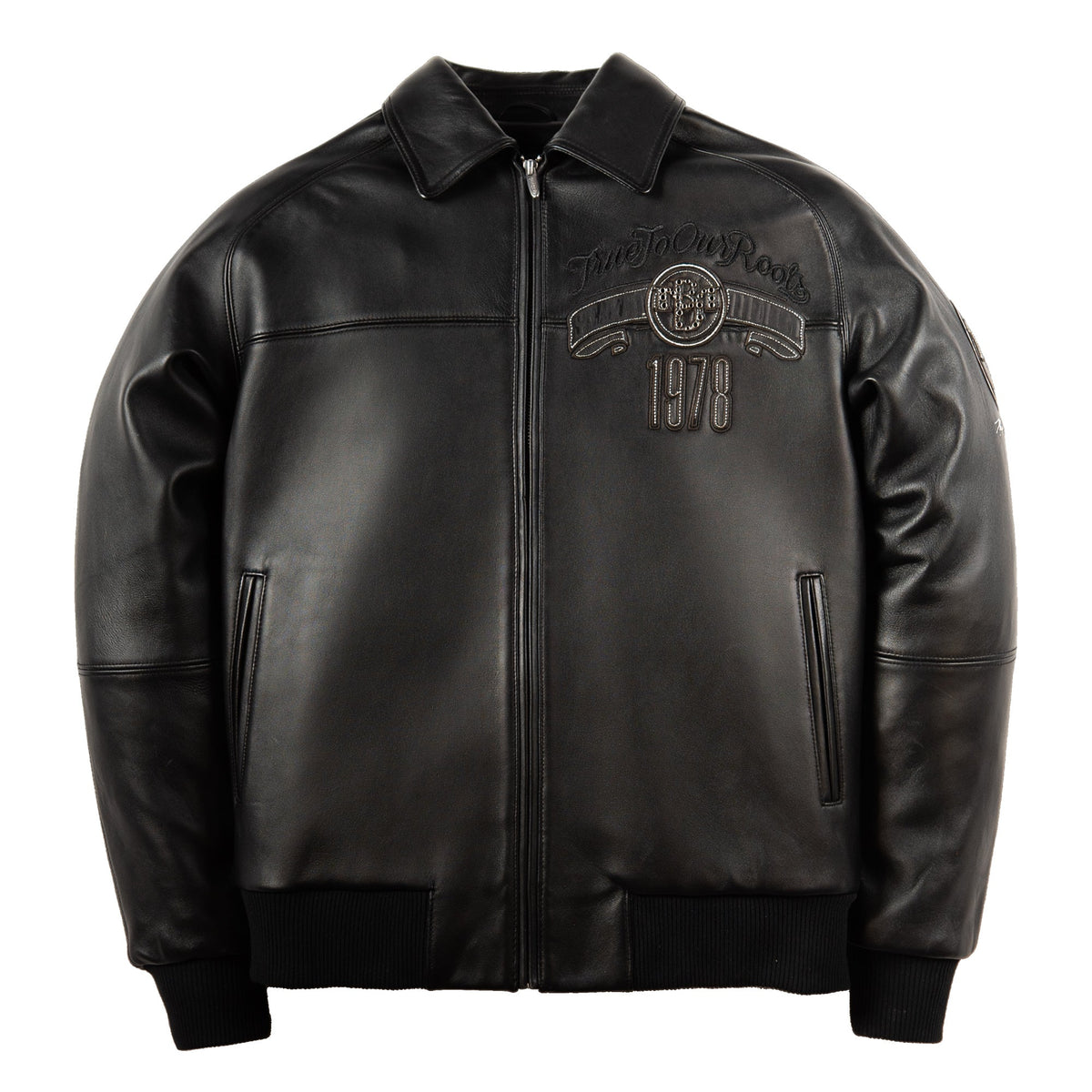 Pelle Pelle "True to Our Roots" Rhinestone Leather Jacket - Black