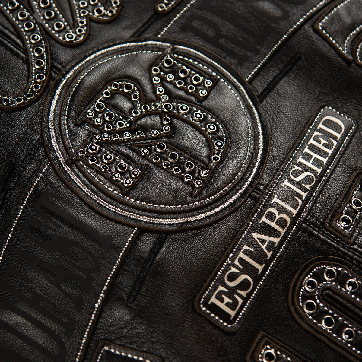 Pelle Pelle "True to Our Roots" Rhinestone Leather Jacket - Black