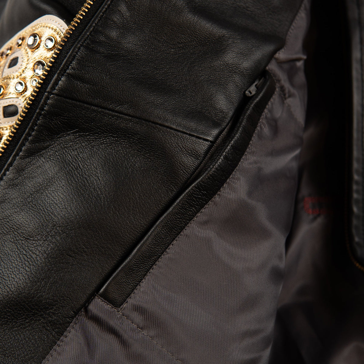 Pelle Pelle "Unrivaled Anniversary" Studs & Rhinestones Jacket - Black