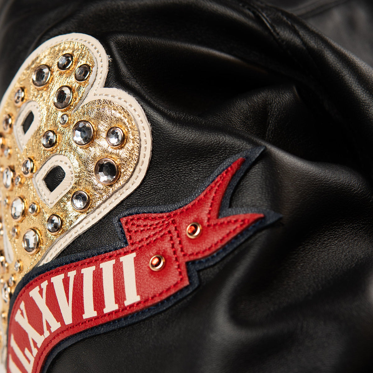 Pelle Pelle "Unrivaled Anniversary" Studs & Rhinestones Jacket - Black