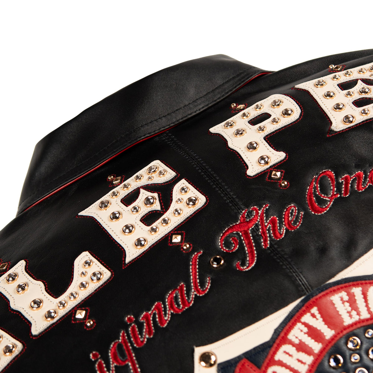 Pelle Pelle "Unrivaled Anniversary" Studs & Rhinestones Jacket - Black