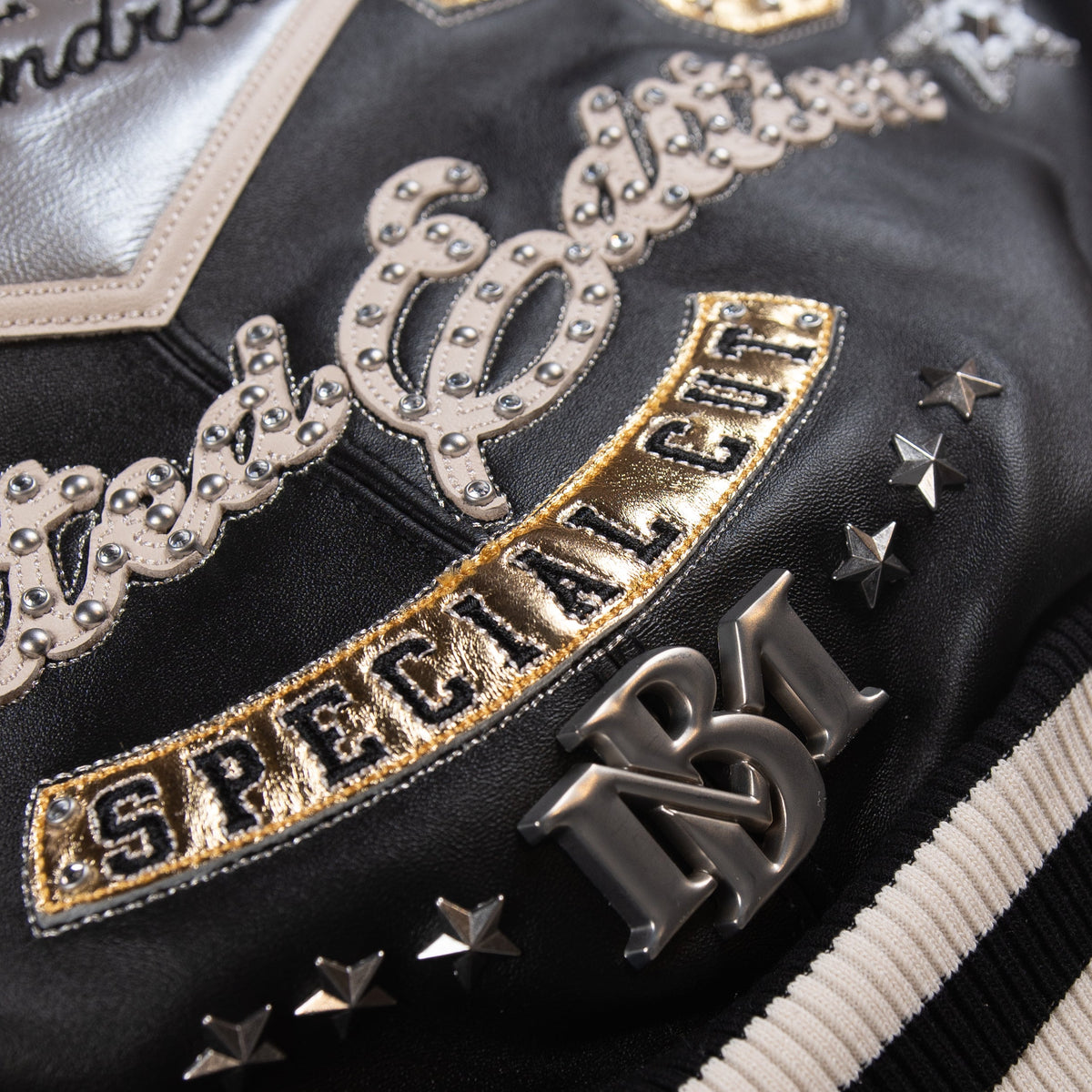 Pelle Pelle Women's "Only The Strong" Rhinestones & Studs Leather Jacket