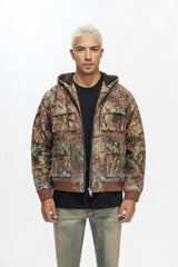 Valabasas "Stalker" Rhinestone Denim Jacket - Leaf Camo