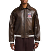 Avirex Vintage Brown (Brown and White) Icon Leather Jacket