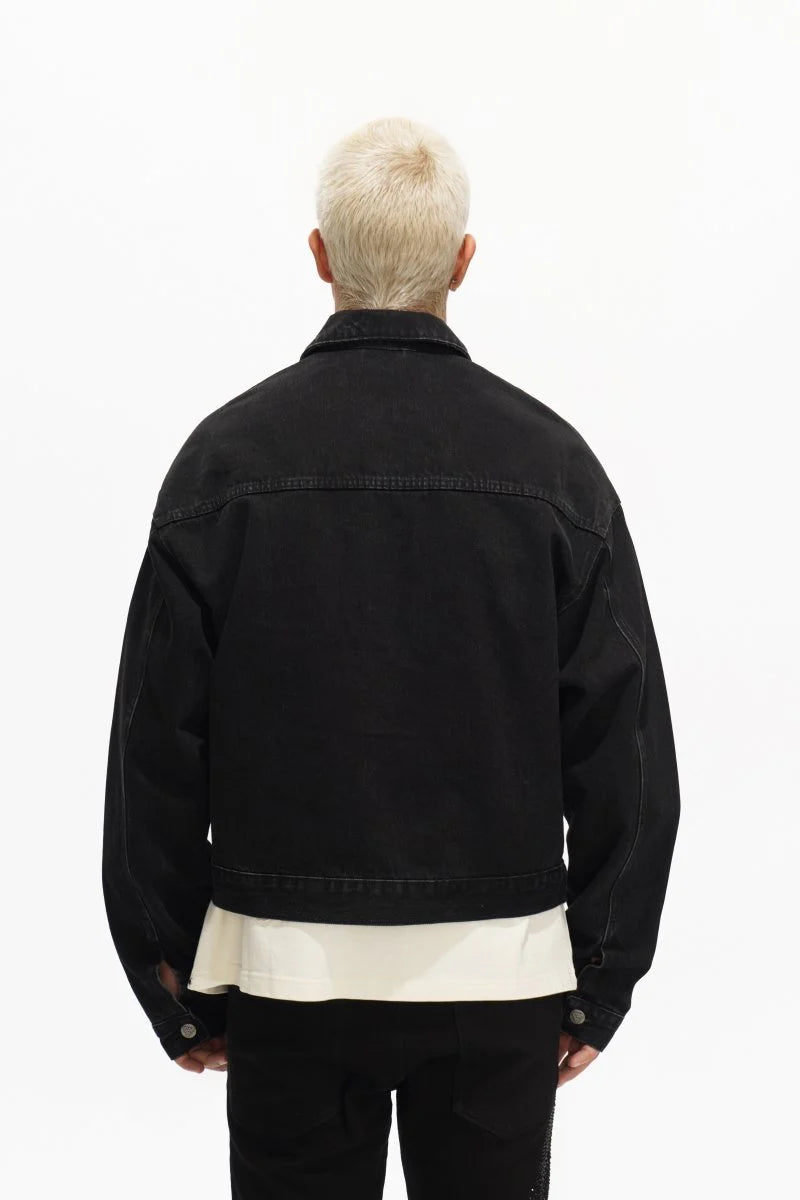 Valabasas "Encrypted" Black Rhinestone Denim Jacket