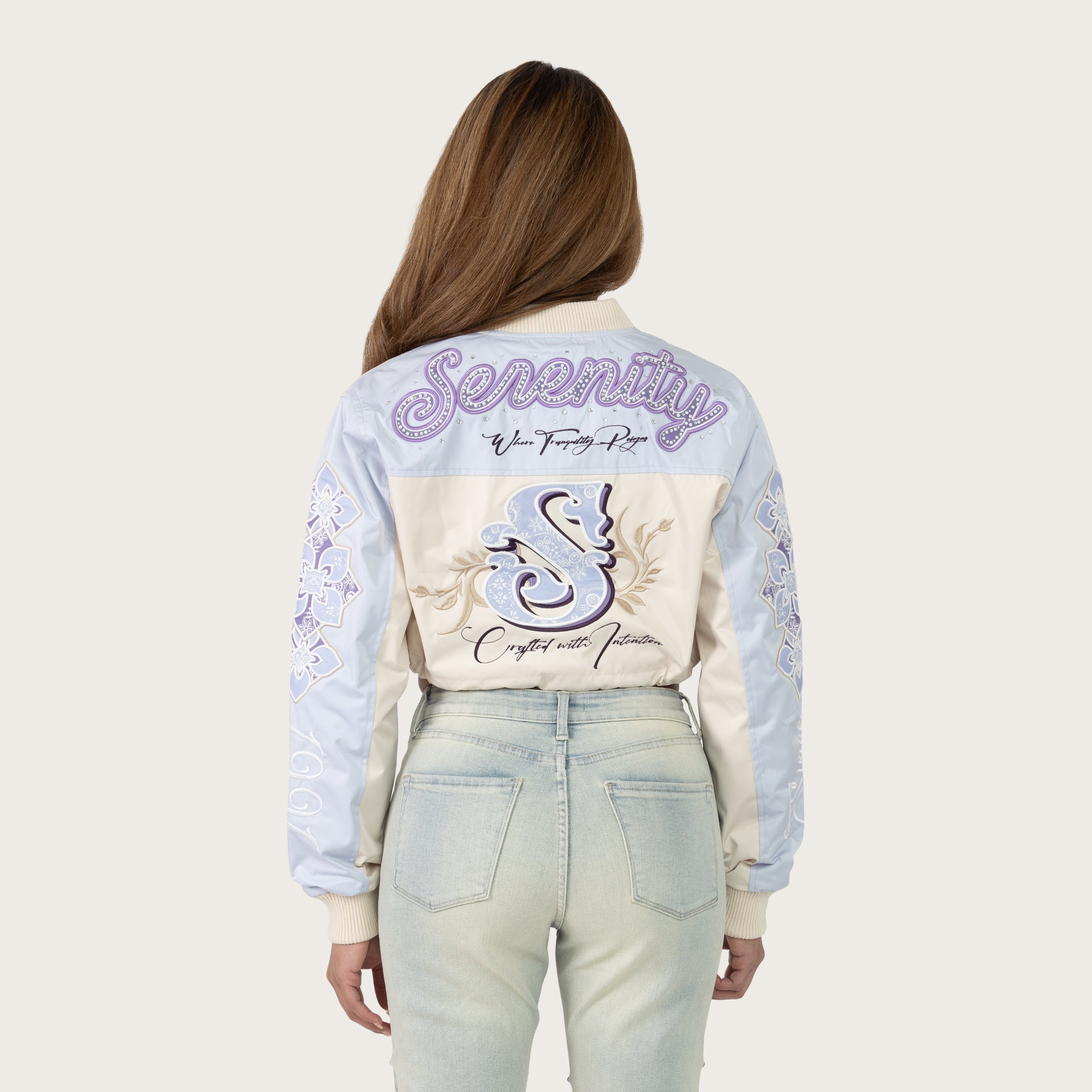 Smoke Rise Red Women's "Pure Bliss" Windbreaker Jacket - Oatmeal