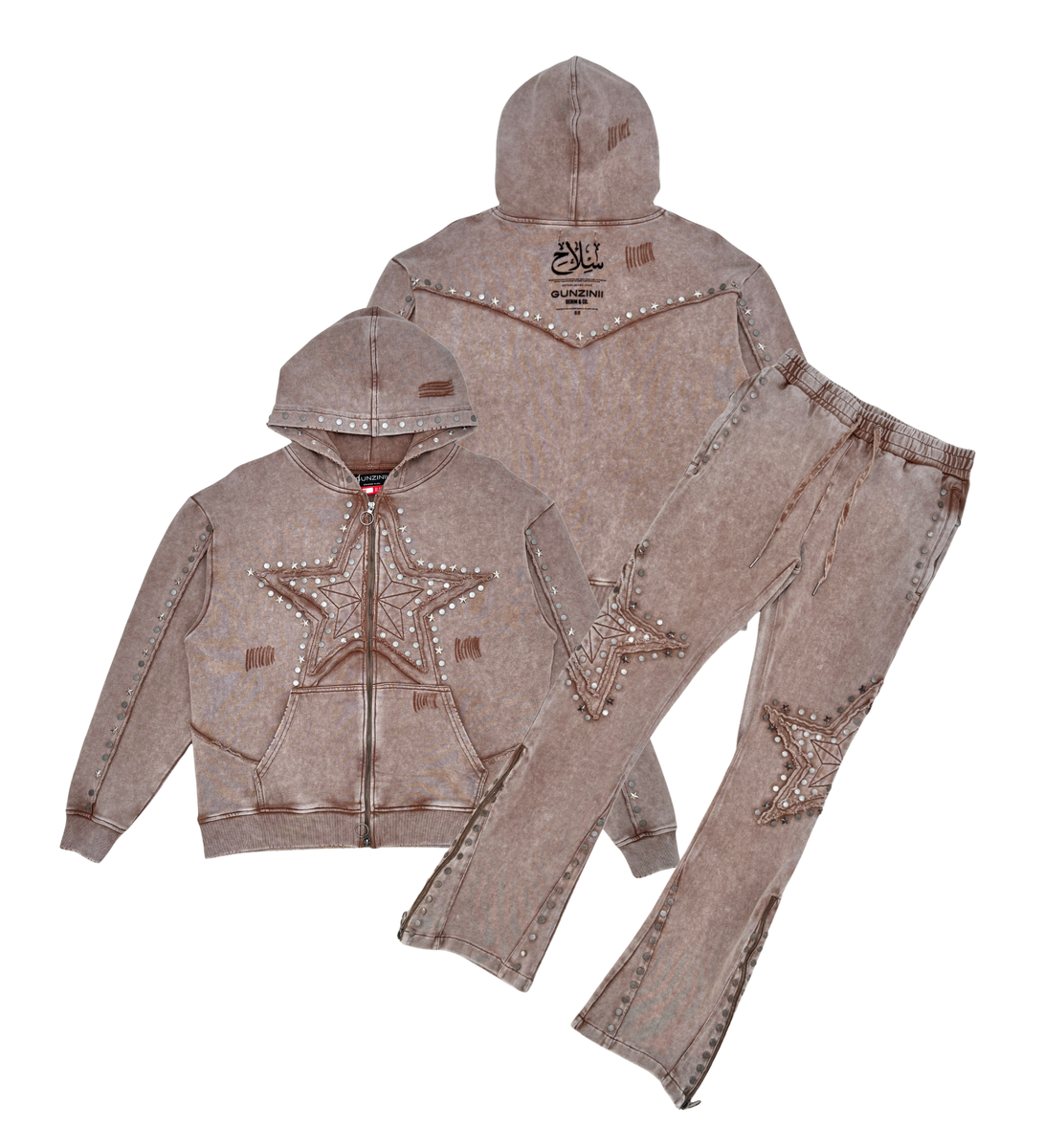 Gunzinii French Terry Star Studded Jogging Set