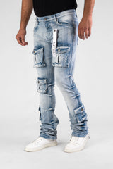 Disaster Super Stretch Denim Cargo Stacked Jean