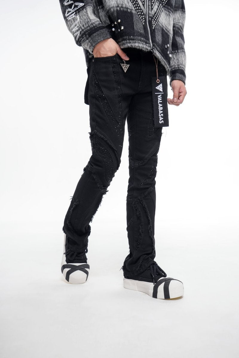 Valabasas "Dusk" Men's Stacked Vintage Black Jeans