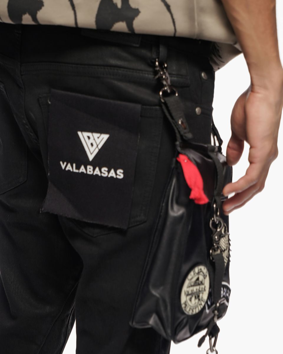 Valabasas "Story" Stacked Wax Black Jean