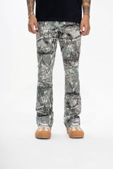 Valabasas "Recon" Rhinestone Stacked Jeans - Grey Forest