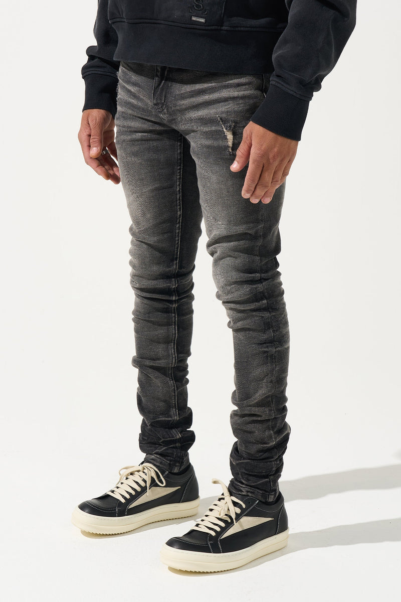 Serenede "Fume" Faded Black Smoke Wash Jeans