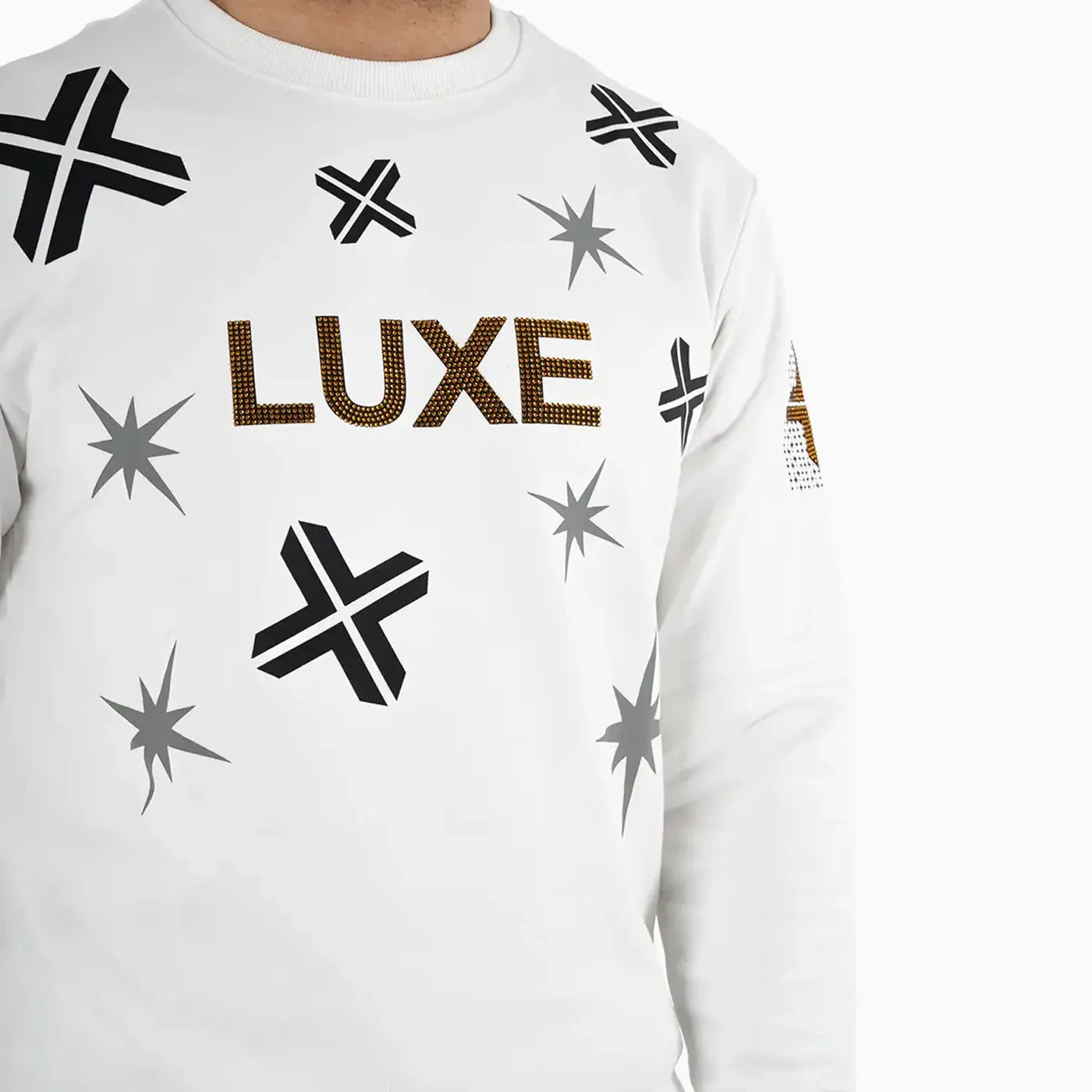 Luxe Crewneck Crystals Crewneck Sweater