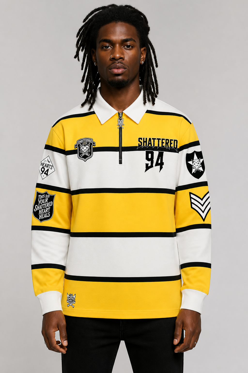 Shattered Hearts Knited Rugby Long Sleeve