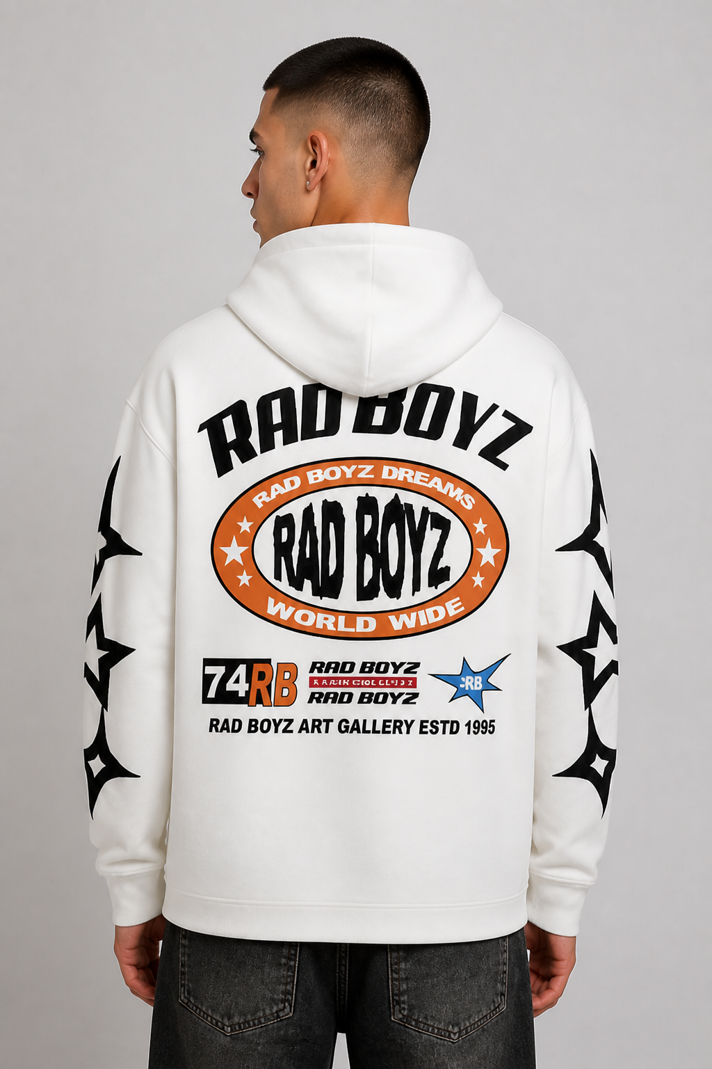 Rad Boyz Zip-up Hoodie - White