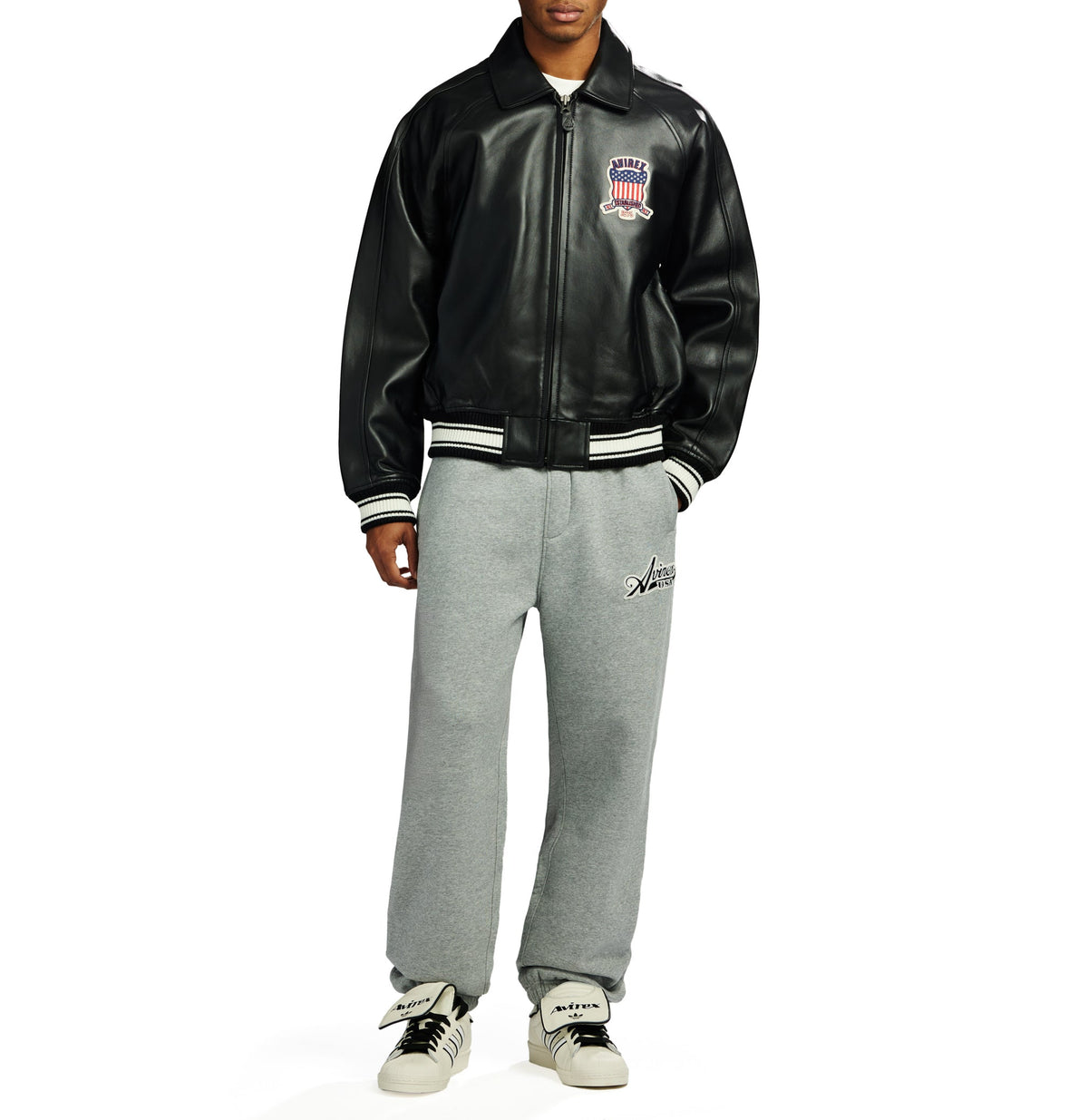Avirex "Icon" Leather Jacket - Black