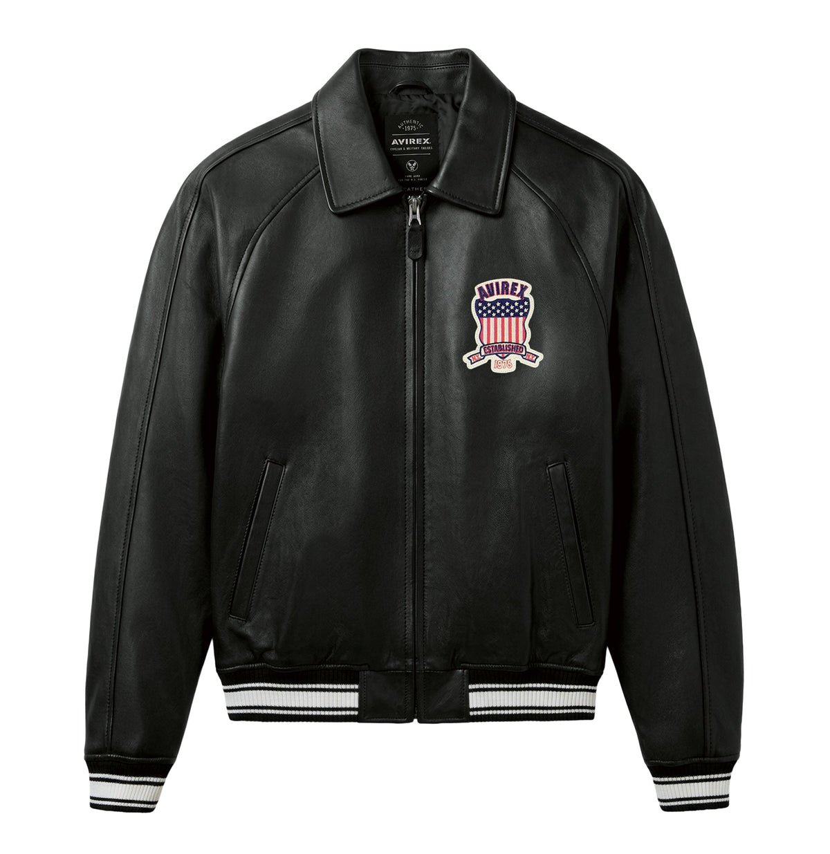 Avirex "Icon" Leather Jacket - Black