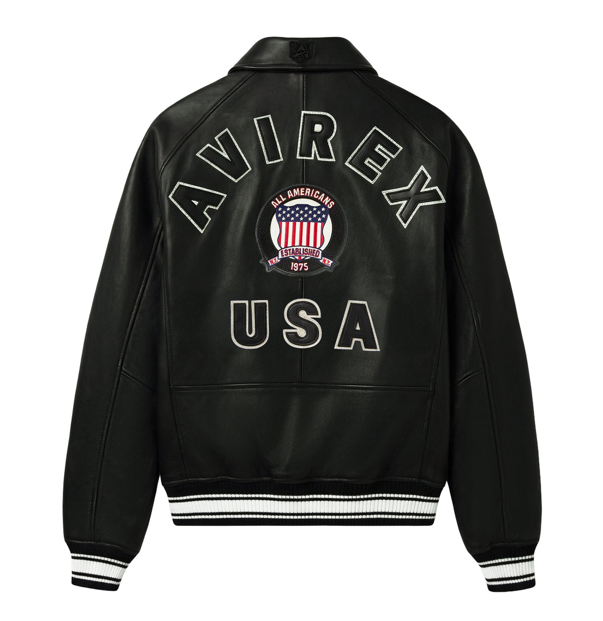 Avirex "Icon" Leather Jacket - Black