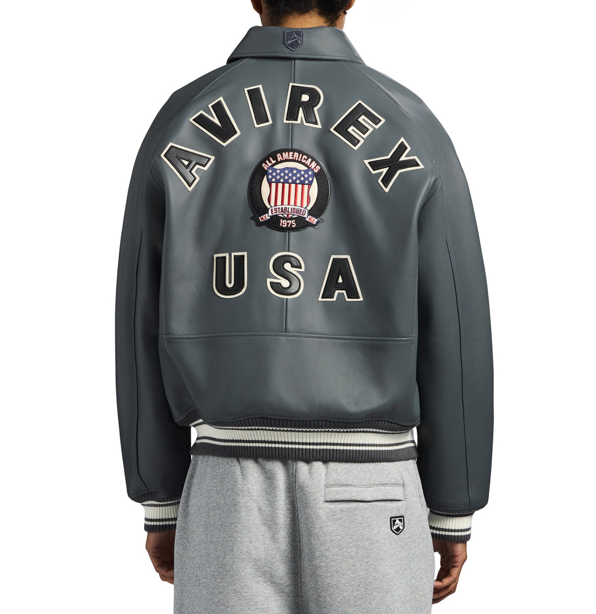 Avirex "Icon" Leather Jacket - Asphalt