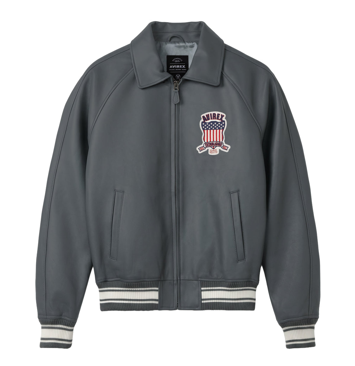 Avirex "Icon" Leather Jacket - Asphalt