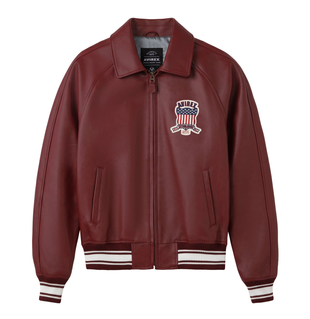 Avirex "Icon" Leather Jacket - Oxblood