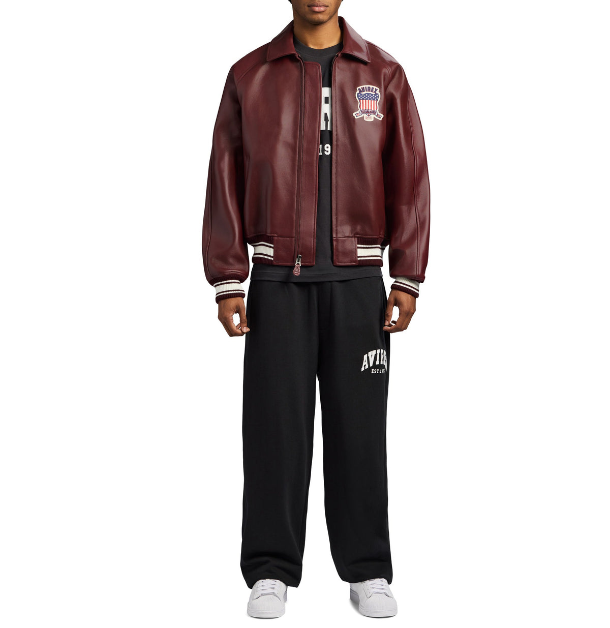 Avirex "Icon" Leather Jacket - Oxblood