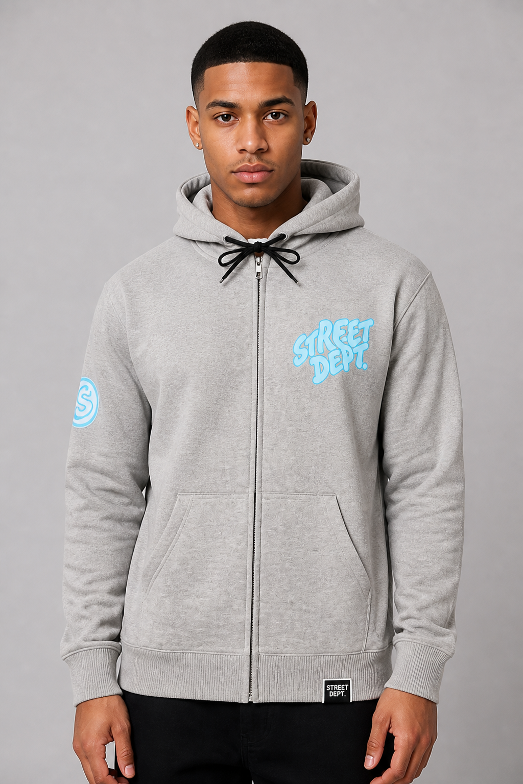 Street Department Wavey Print Zip-up Hoodie