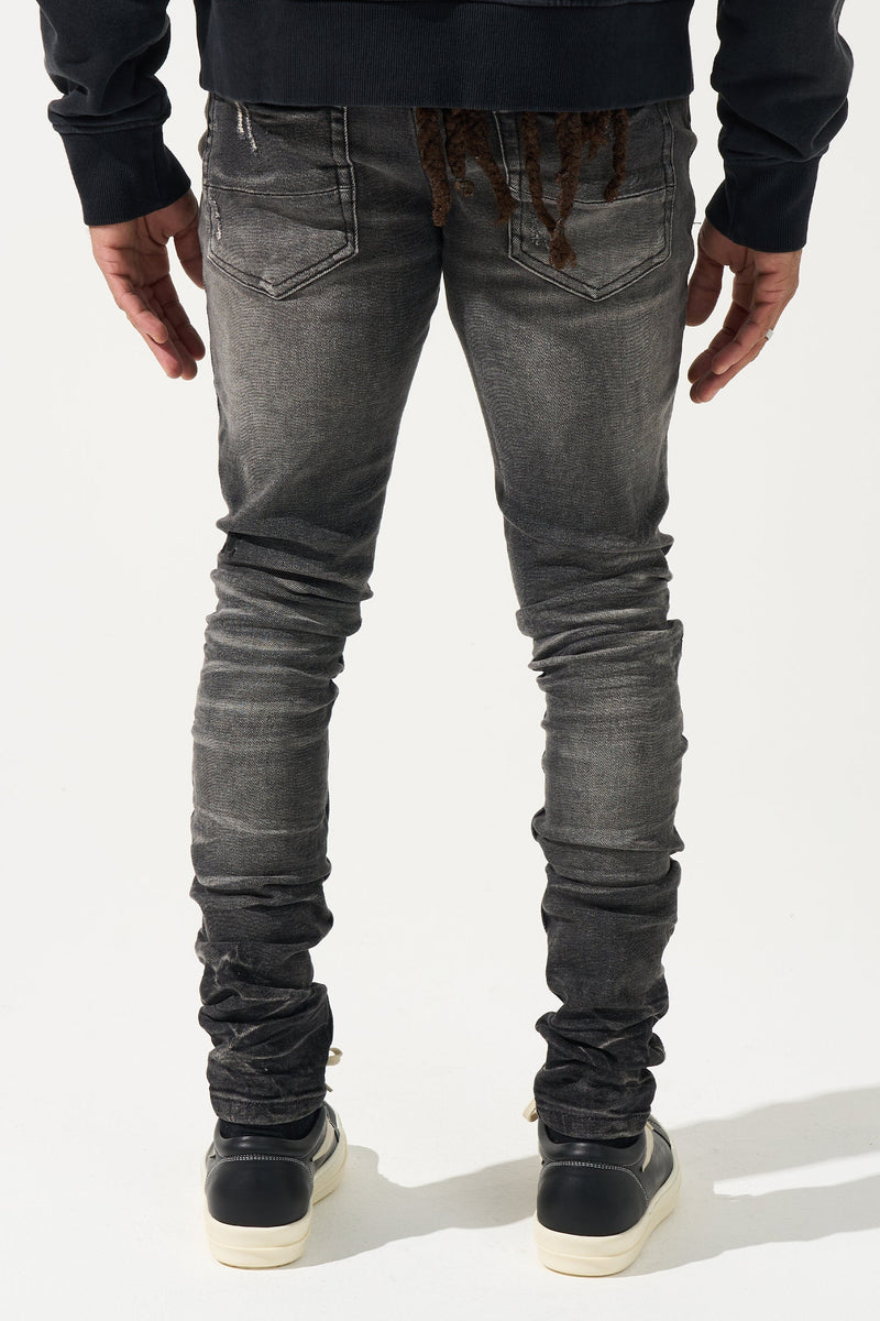 Serenede "Fume" Faded Black Smoke Wash Jeans