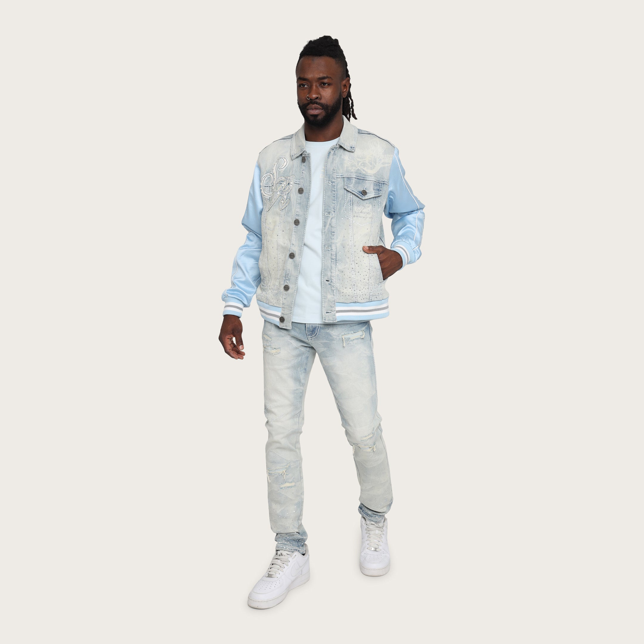 Smoke Rise "Visionary" Rhinestone Denim Jacket